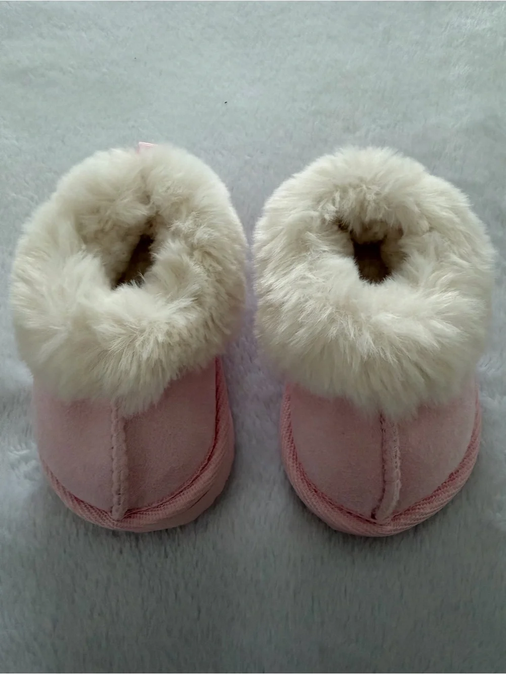 Kids Pink Faux Fur Lined Slippers